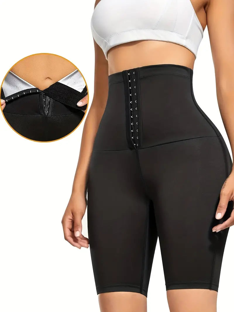 Shorts de ioga de cor sólida, elástico de secagem rápida para treino de fitness
