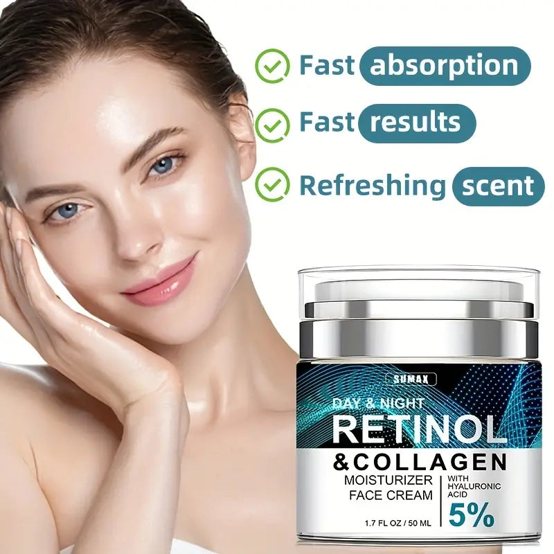 Creme avançado de colágeno com retinol e ácido hialurônico e para rosto