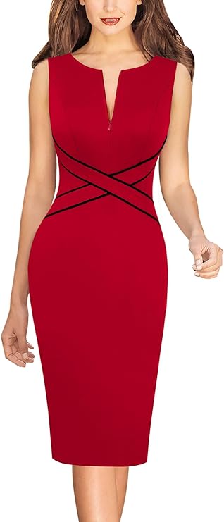 Vestido feminino com com zíper frontal, para trabalho, negócios, escritório, festa
