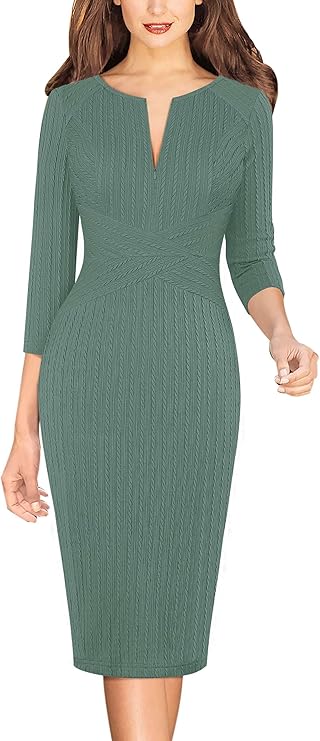 Vestido justo com fecho para mulher, justo para trabalho, negócios, escritório, festa, lápis, bainha