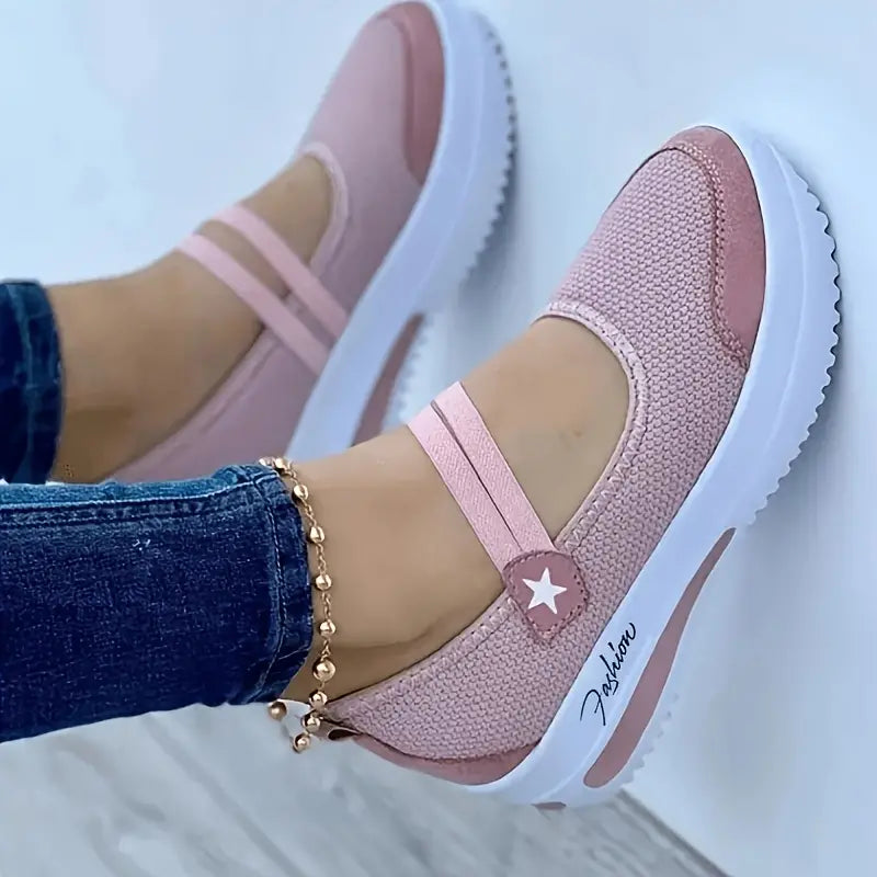 Sapatos de balancim de plataforma feminina antiderrapantes