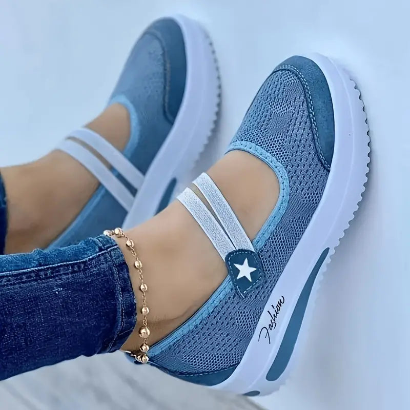 Sapatos de balancim de plataforma feminina antiderrapantes
