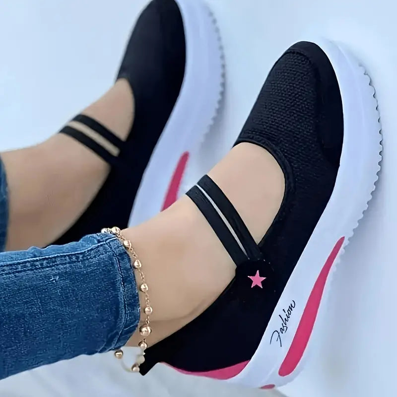 Sapatos de balancim de plataforma feminina antiderrapantes