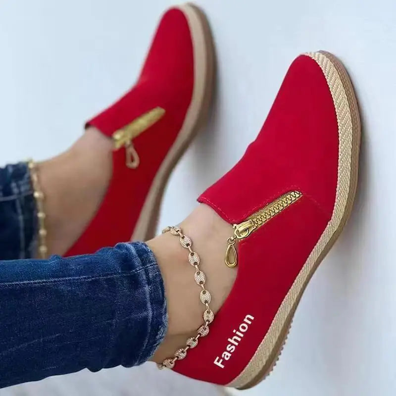 Sapato moda actual decorado com zíper, confortáveis para correr, caminhar, caminhar e viajar