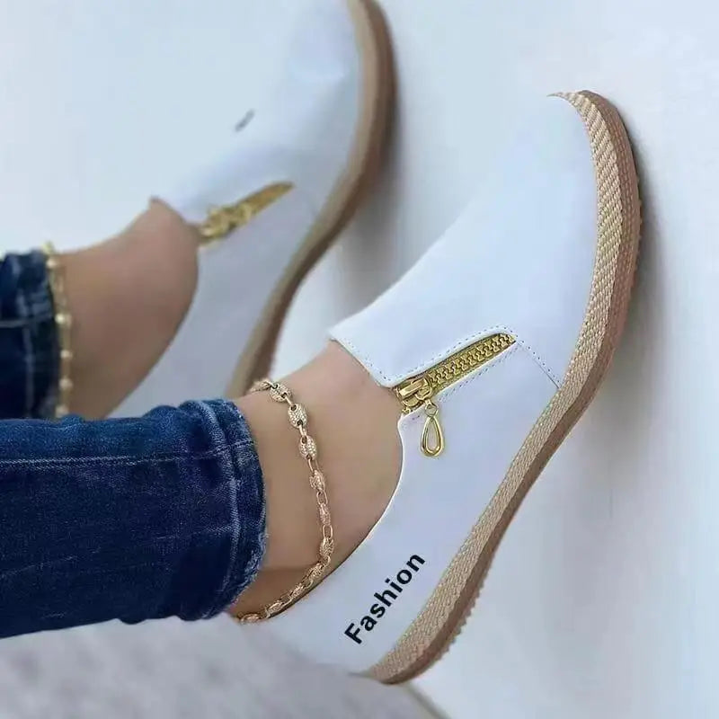 Sapato moda actual decorado com zíper, confortáveis para correr, caminhar, caminhar e viajar