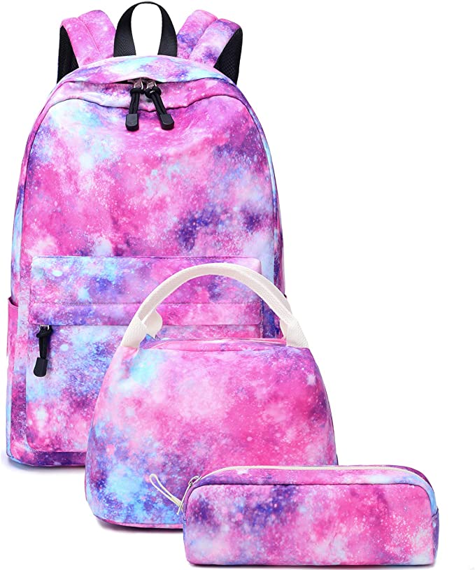 Conjunto de 3 pecas de mochila, kit de lanche e material