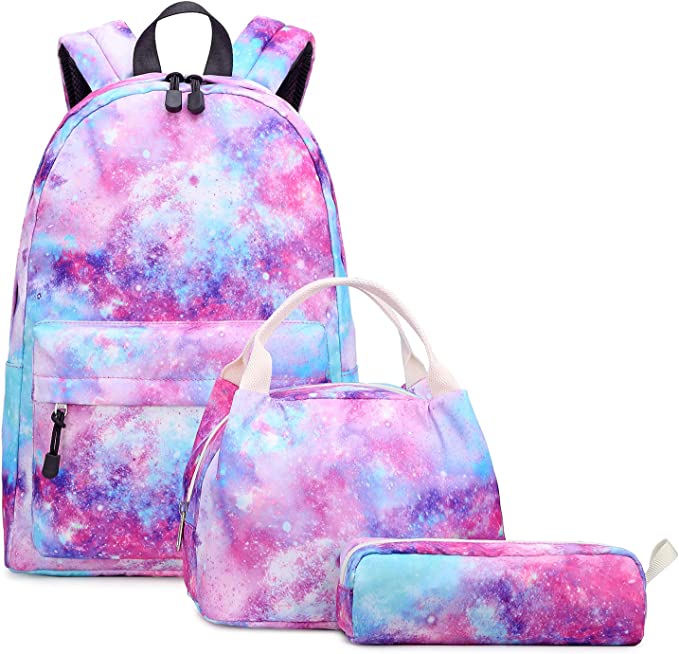 Conjunto de 3 pecas de mochila, kit de lanche e material