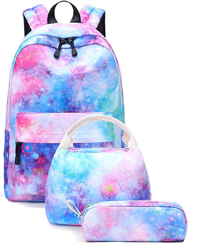 Conjunto de 3 pecas de mochila, kit de lanche e material