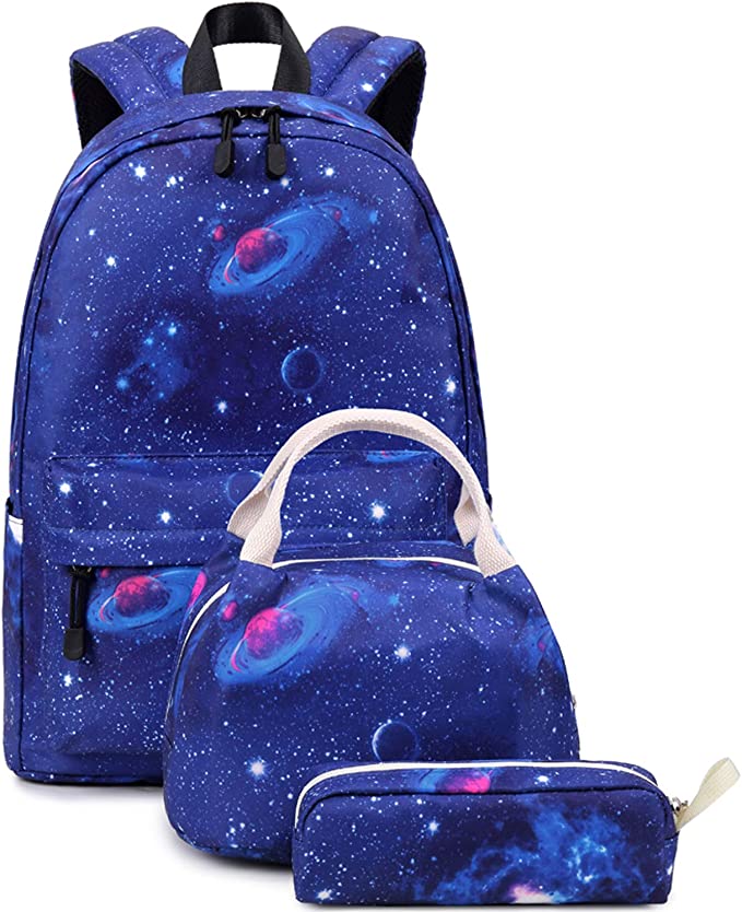 Conjunto de 3 pecas de mochila, kit de lanche e material