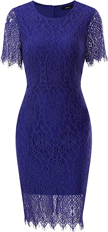 Vestido bodycon elegante floral de renda para cocktail*