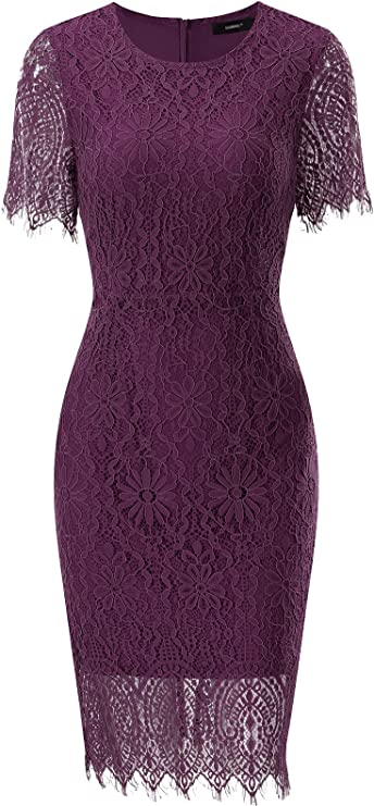 Vestido bodycon elegante floral de renda para cocktail*