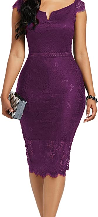 Vestido bodycon elegante floral de renda para cocktail*