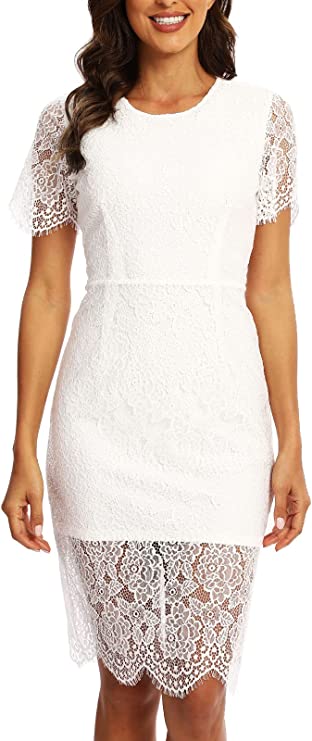 Vestido bodycon elegante floral de renda para cocktail*