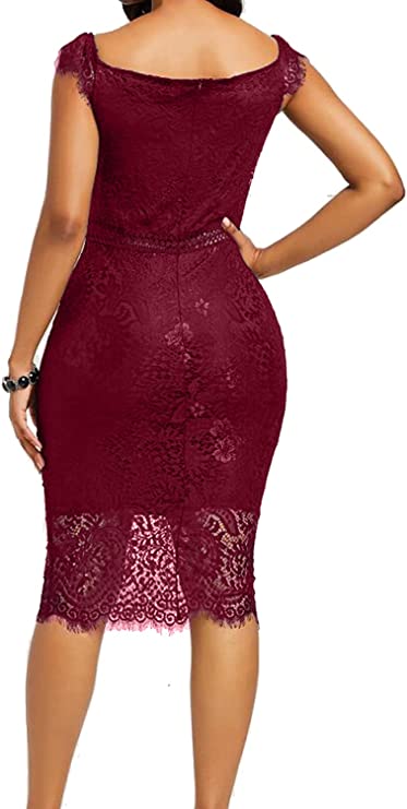 Vestido bodycon elegante floral de renda para cocktail*