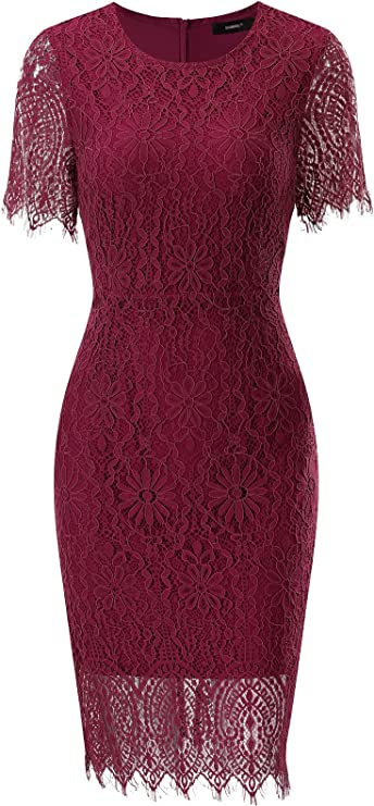 Vestido bodycon elegante floral de renda para cocktail*