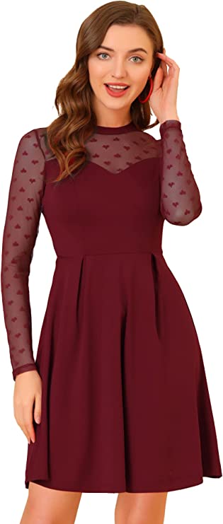 Vestido Transparente Manga Longa Gótico para Cocktail Party