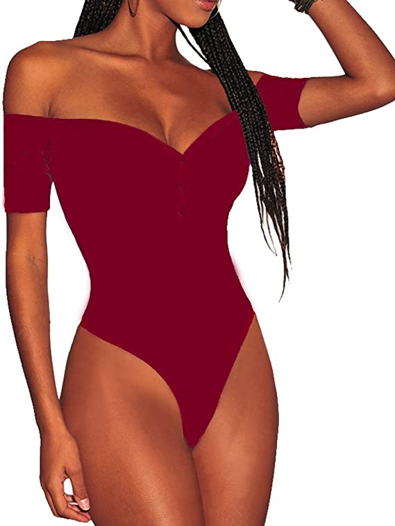 Body de manga curta e sexy bodycon elástico