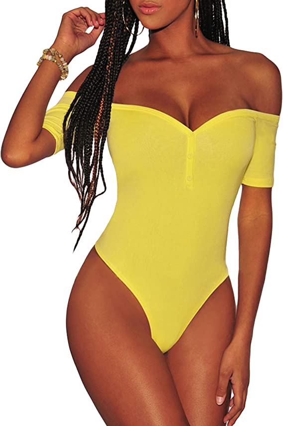 Body de manga curta e sexy bodycon elástico