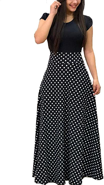 Vestidos Max de gola redonda estampa floral túnica casual