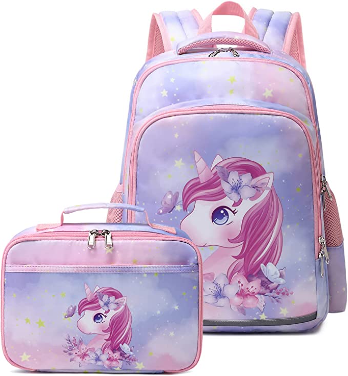 Conjunto de 3 pecas de mochila, kit de lanche e material
