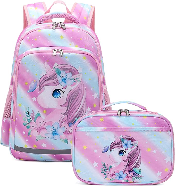 Conjunto de 3 pecas de mochila, kit de lanche e material