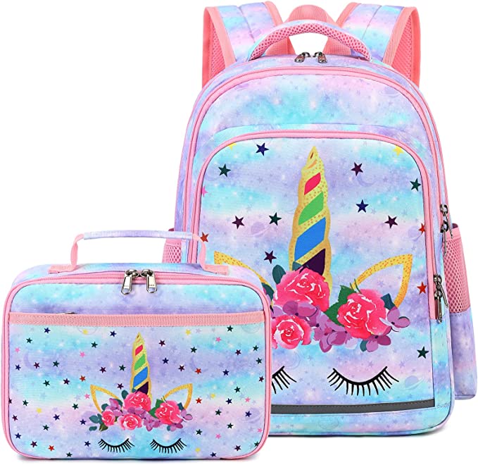 Conjunto de 3 pecas de mochila, kit de lanche e material