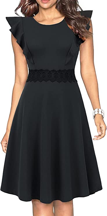 Vestidos tipo vintage plissados com linha de balanço