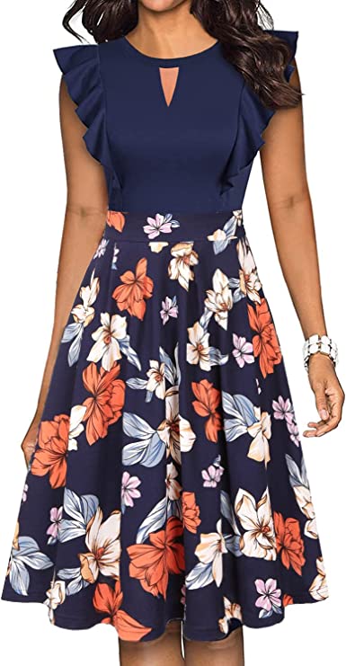 Vestidos tipo vintage plissados com linha de balanço