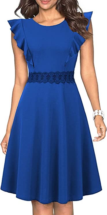 Vestidos tipo vintage plissados com linha de balanço