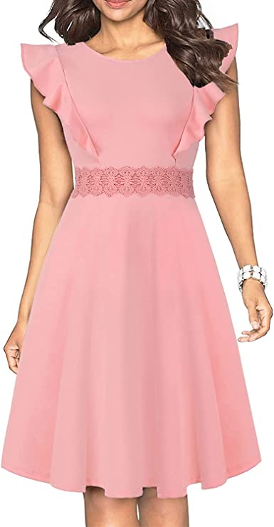 Vestidos tipo vintage plissados com linha de balanço