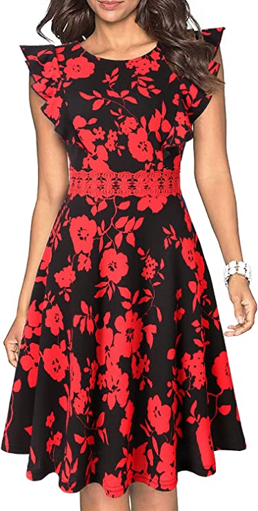 Vestidos tipo vintage plissados com linha de balanço