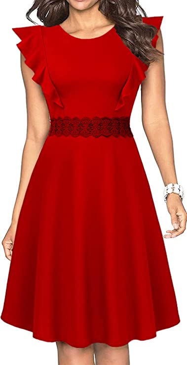 Vestidos tipo vintage plissados com linha de balanço