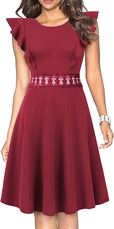 Vestidos tipo vintage plissados com linha de balanço