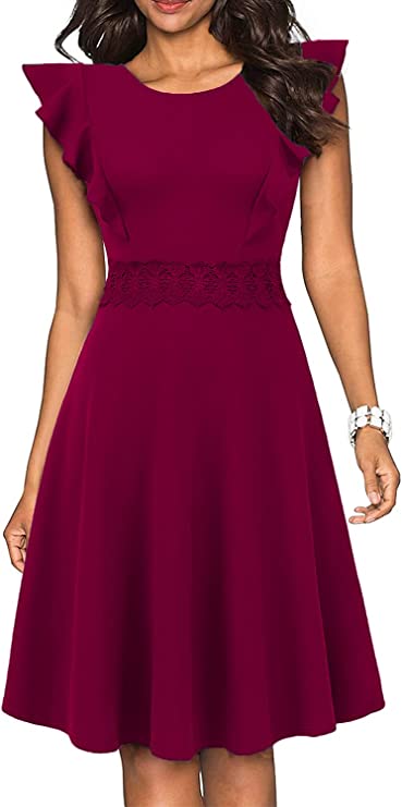 Vestidos tipo vintage plissados com linha de balanço