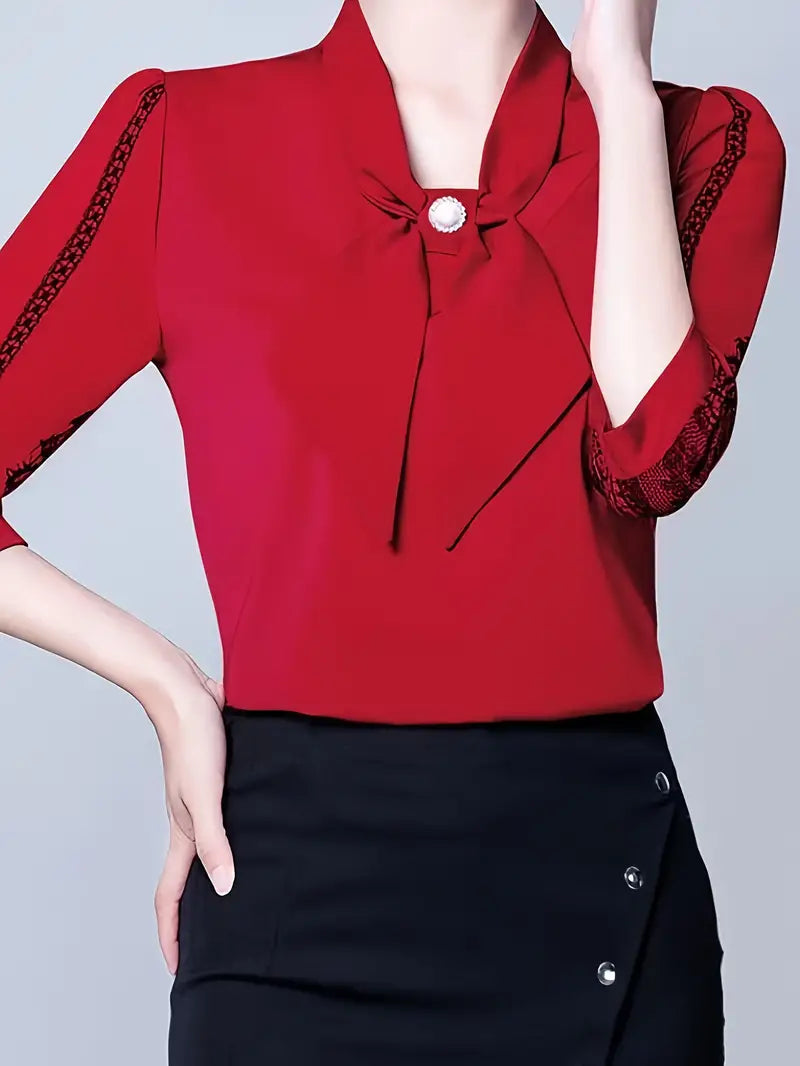 Blusa manga curta de chiffon