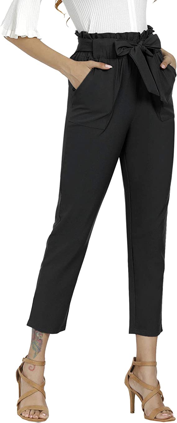 Calça Elástica Cintura Bolsos Finos