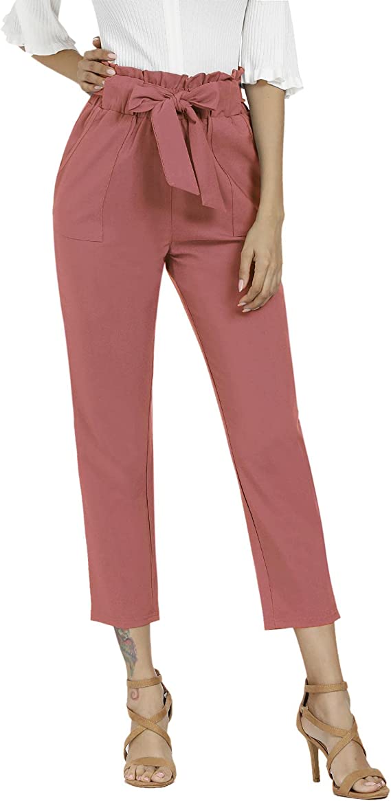 Calça Elástica Cintura Bolsos Finos