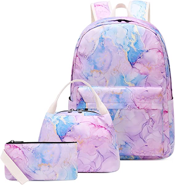 Conjunto 3 peças de mochilas escolares com kits de lanche e material