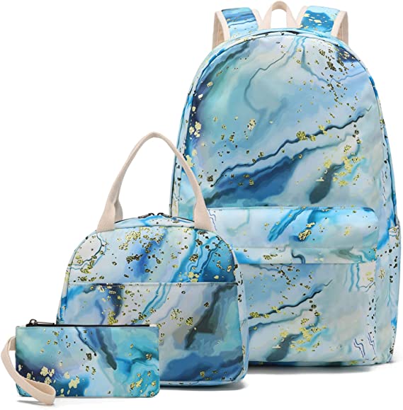 Conjunto 3 peças de mochilas escolares com kits de lanche e material