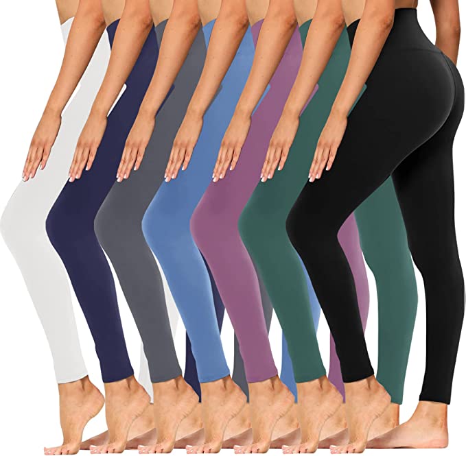 Pacote com 7 colantes femeninas de cintura alta