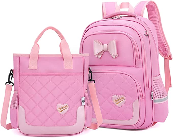 Conjunto 2 peças de mochilas escolares com kits de lanche