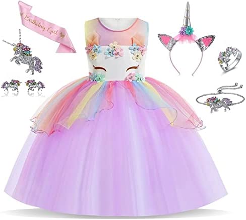 Vestido de Princesa tamanhos de 3 a 8 anos
