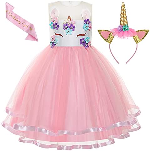 Vestido de Princesa tamanhos de 3 a 8 anos