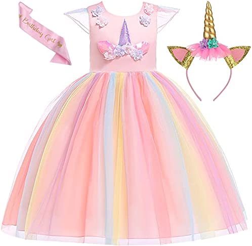 Vestido de Princesa tamanhos de 3 a 8 anos