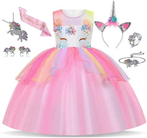 Vestido de Princesa tamanhos de 3 a 8 anos