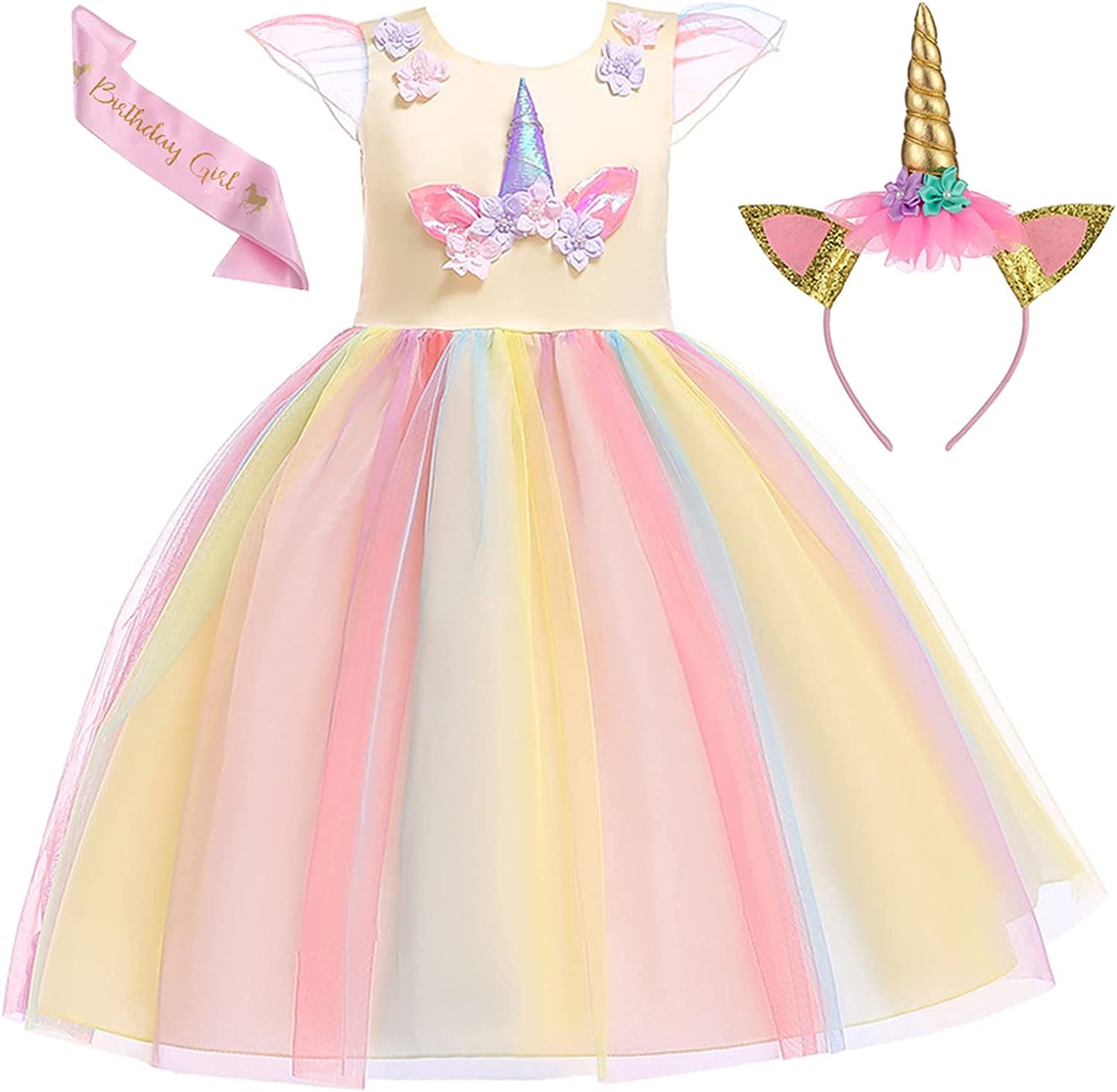 Vestido de Princesa tamanhos de 3 a 8 anos