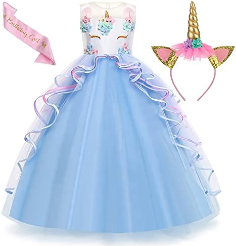 Vestido de Princesa tamanhos de 3 a 8 anos