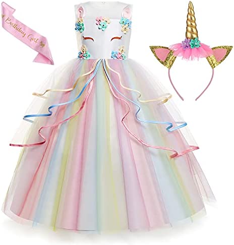 Vestido de Princesa tamanhos de 3 a 8 anos