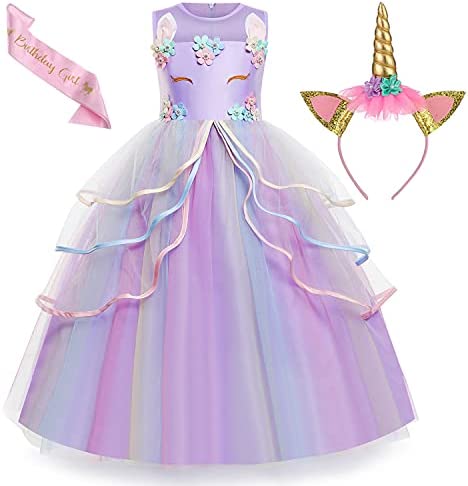Vestido de Princesa tamanhos de 3 a 8 anos