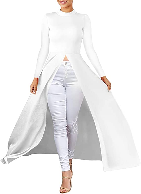 Túnica elegante assimétrica com babados peplum